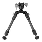 EQ-Precision 2QS A - Zweibein aus Aluminium mit abnehmbarer Picatinny-Schiene und Kugelkopf - Traglast 12 kg