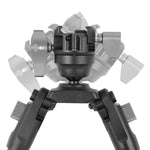 EQ-Precision 2QS A - Zweibein aus Aluminium mit abnehmbarer Picatinny-Schiene und Kugelkopf - Traglast 12 kg