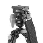 EQ-Precision 3QS A - Zweibein aus Aluminium mit abnehmbarer Picatinny-Schiene und Kugelkopf - Traglast 12 kg